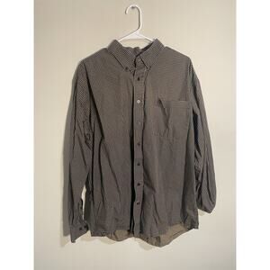 Cinch Shirt Mens Large Houndstooth Brown Black‎ Button Down Cotton